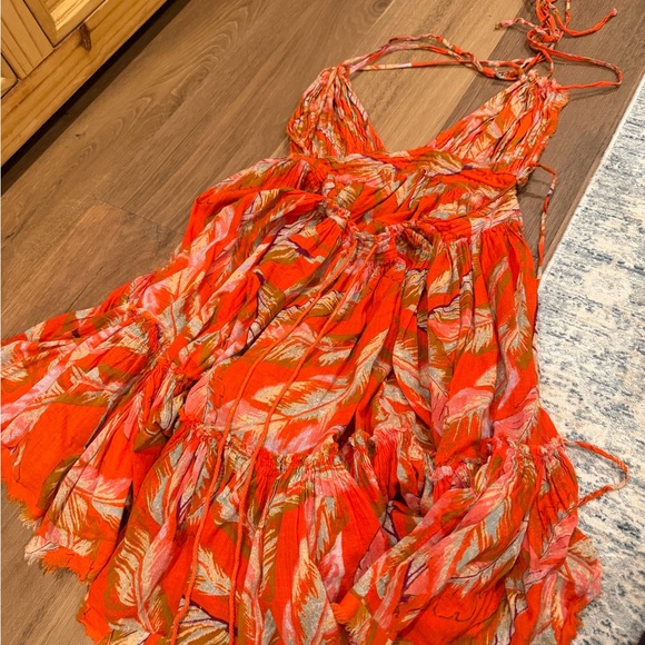 Free People 100 degree printed mini dress - tropical size SMALL - Picture 5 of 5